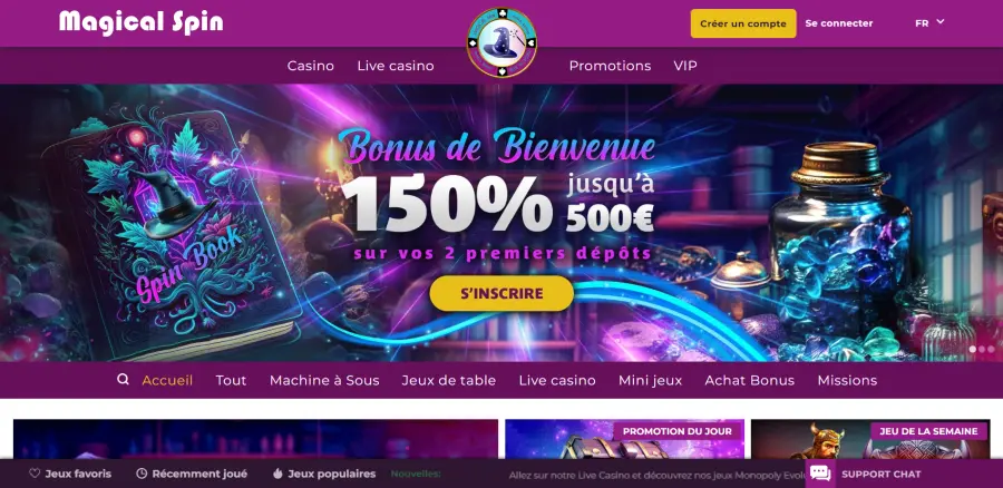 Casino en ligne main